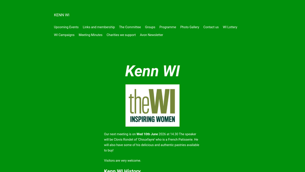 Screenshot of the The Kenn Women's Institute website