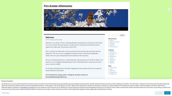 Screenshot of the Firs Estate Allotments Association website