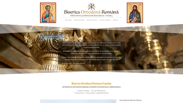 Screenshot of the St John Orthodox Romanian Church website