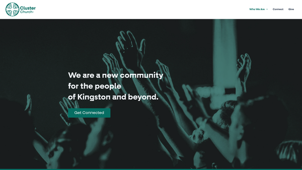 Screenshot of the Cluster Church website