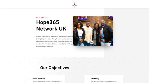 Screenshot of the Hope365 UK website