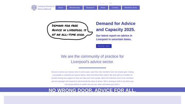Screenshot of the Liverpool Access To Advice Network website
