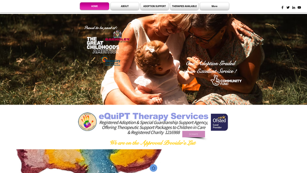 Screenshot of the Equipt Therapy Services CIO website