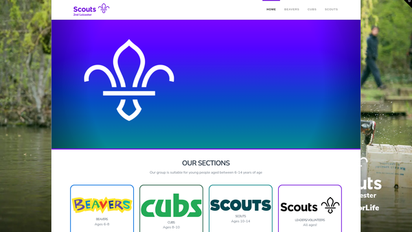 Screenshot of the 2nd Leicester Scouts website