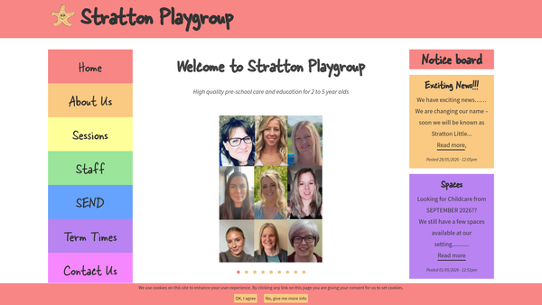 Screenshot of the Stratton Little Learners website