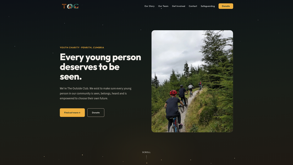 Screenshot of the The Outside Club website