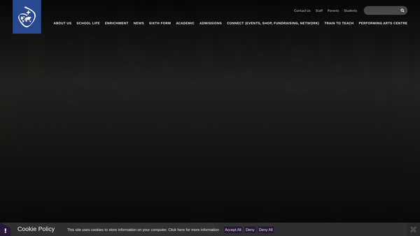 Screenshot of the Sacred Heart High School Hammersmith School Fund website