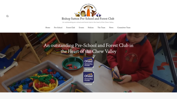 Screenshot of the Bishop Sutton Pre-School And Forest Club website