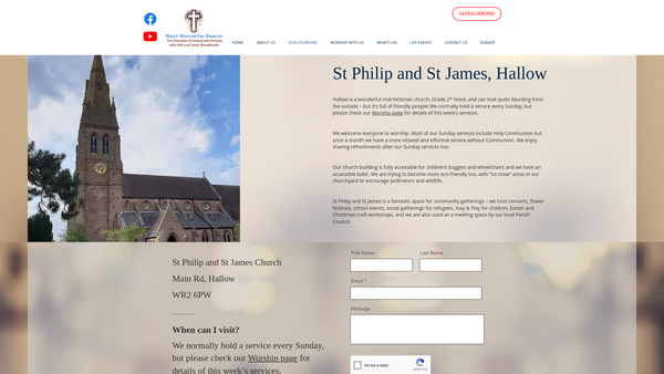 Screenshot of the The Parochial Church Council Of The Ecclesiastical Parish Of Hallow In The Diocese Of Worcester website