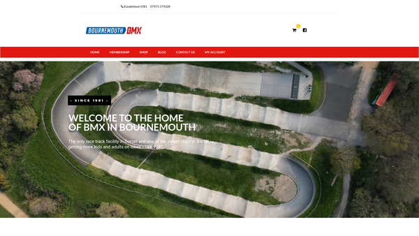 Screenshot of the Bournemouth Bmx Club CIO website