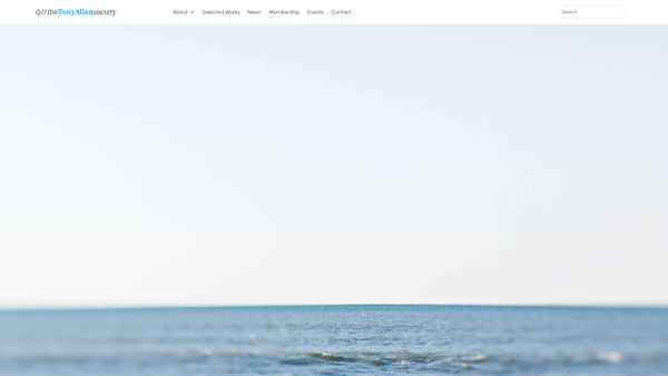 Screenshot of the The Tony Allan Society website