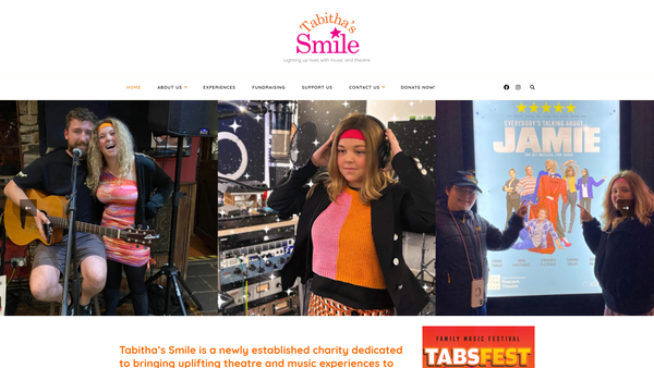 Screenshot of the Tabitha's Smile website