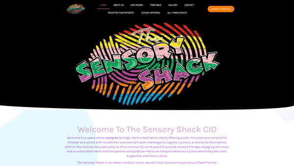 Screenshot of the The Sensory Shack website