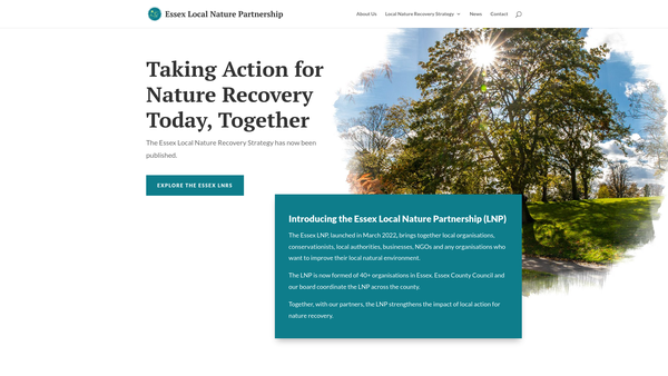 Screenshot of the Essex Local Nature Partnership website