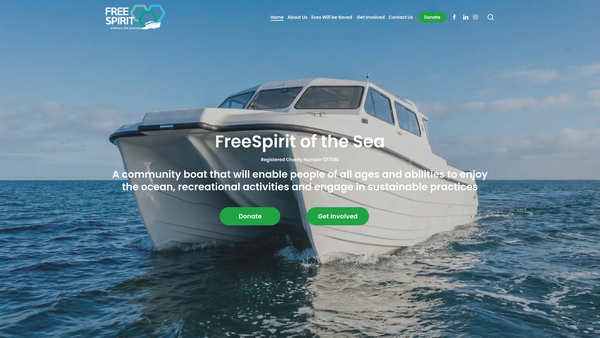 Screenshot of the Free Spirit Of The Sea website