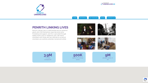 Screenshot of the Penrith Linking Lives website