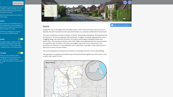 Screenshot of the Friends Of Riston Village Hall CIO website