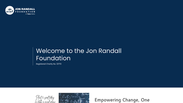 Screenshot of the The Jon Randall Foundation website