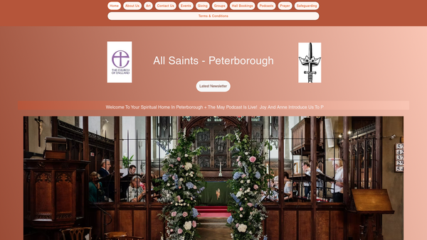 Screenshot of the The Parochial Church Council Of The Ecclesiastical Parish Of All Saints' Peterborough website