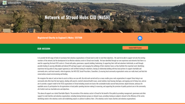 Screenshot of the Network Of Stroud Hubs CIO website