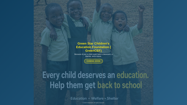 Screenshot of the Green Star Children's Education Foundation website