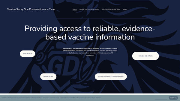 Screenshot of the Vaccinesavvy UK website