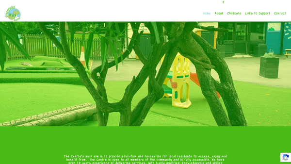 Screenshot of the Greenfields Childcare website