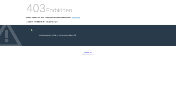Screenshot of the Heaton Hawks Football Club Limited website