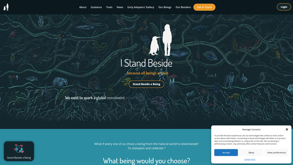 Screenshot of the I Stand Beside website