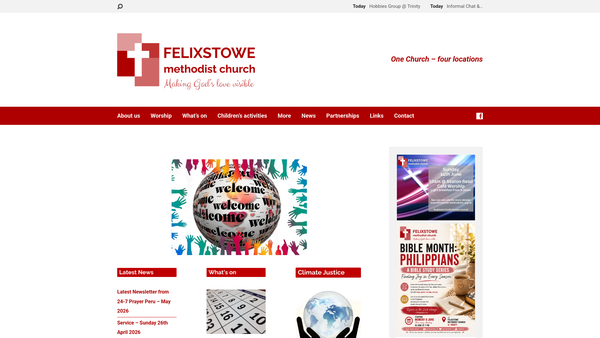 Screenshot of the Felixstowe Methodist Church website