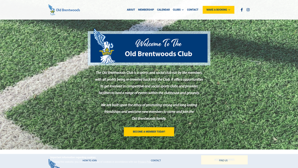 Screenshot of the Old Brentwoods Club website