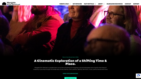 Screenshot of the Margate Film Festival website