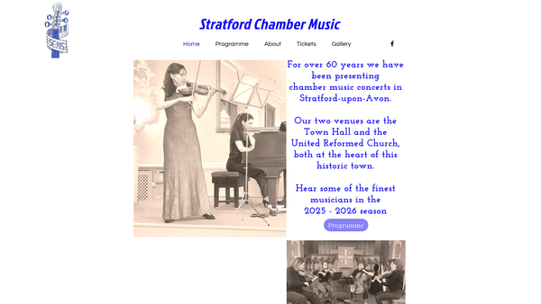 Screenshot of the Stratford-Upon-Avon Chamber Music website
