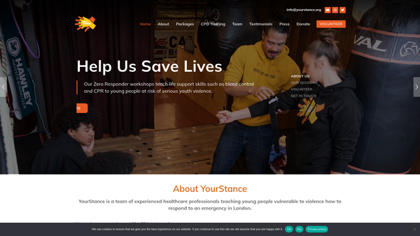 Screenshot of the Yourstance CIO website