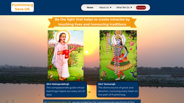 Screenshot of the Pushtimarg Seva UK website
