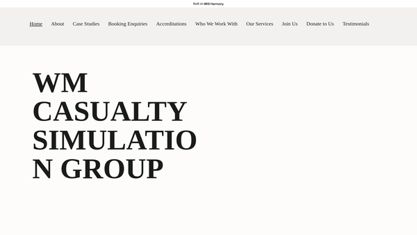 Screenshot of the West Midlands Casualty Simulation Group website