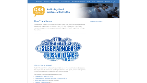 Screenshot of the Osa Alliance website