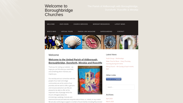 Screenshot of the The Church Council Of The Ecclesiastical Parish Of St James' Boroughbridge In The Diocese Of Leeds website