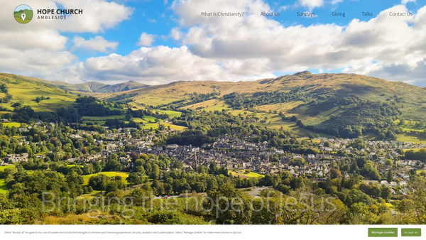 Screenshot of the Hope Church Ambleside website