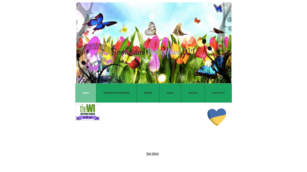 Screenshot of the Bookham Butterflies WI website
