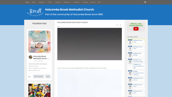 Screenshot of the Holcombe Brook Methodist Church website