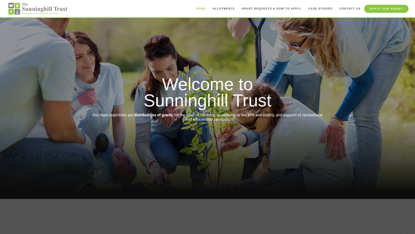Screenshot of the The Sunninghill Trust website