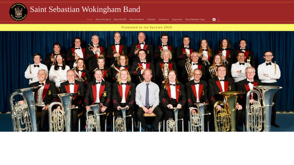 Screenshot of the Saint Sebastian Wokingham Band website