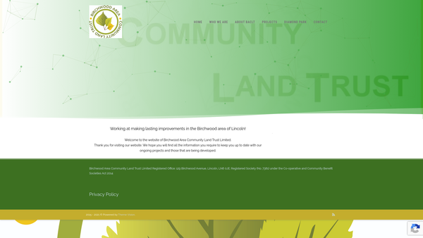 Screenshot of the Diamond Park Community Project website