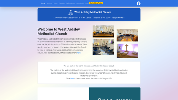 Screenshot of the West Ardsley Methodist Church website