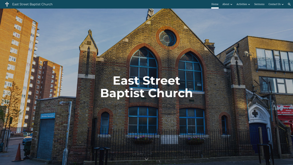 Screenshot of the East Street Baptist Church website