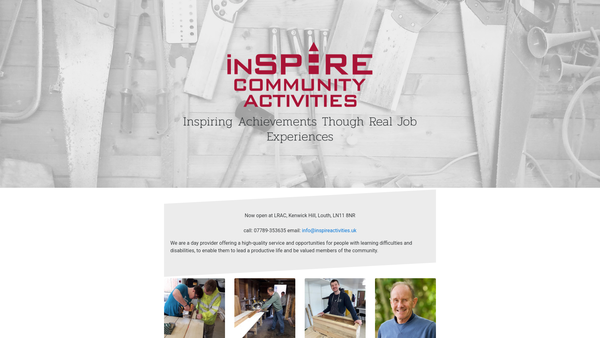 Screenshot of the Inspire Community Activities Louth CIO website