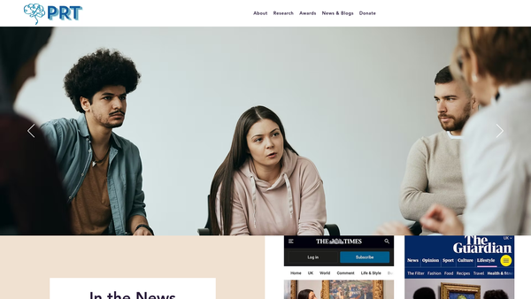 Screenshot of the Psychiatry Research Trust website