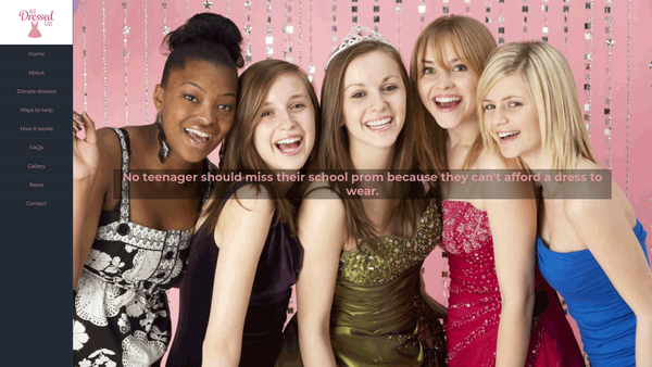 Screenshot of the All Dressed Up website