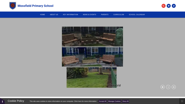 Screenshot of the Friends Of Mossfield Primary CIO website